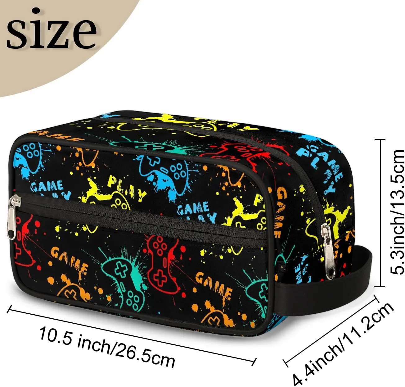 Kids Travel Toiletry Bag Boys Game Toiletry Pouch Waterproof Small Dopp Kit for Kids Hanging Wash Bag Cosmetic Bag Toiletry Bag for Travel Essential