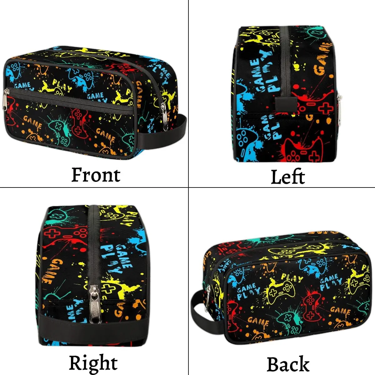 Kids Travel Toiletry Bag Boys Game Toiletry Pouch Waterproof Small Dopp Kit for Kids Hanging Wash Bag Cosmetic Bag Toiletry Bag for Travel Essential