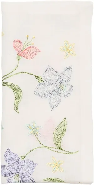 Kim Seybert Vista Napkin in White & Multi, Set of 4