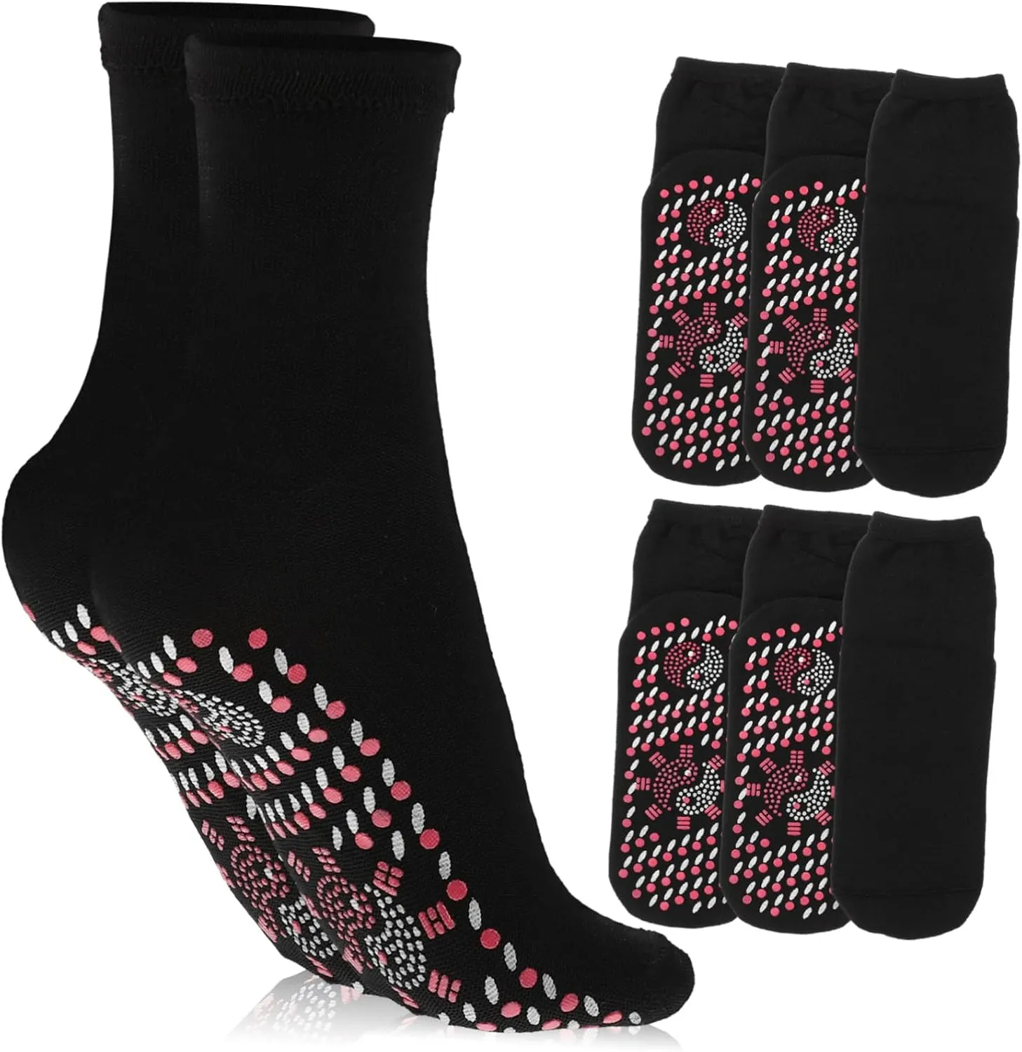 Kisangel 4 Pairs Heating Socks Foot Warmer Socks Breathable Socks Heated Socks Thermal Winter Socks Women Socks