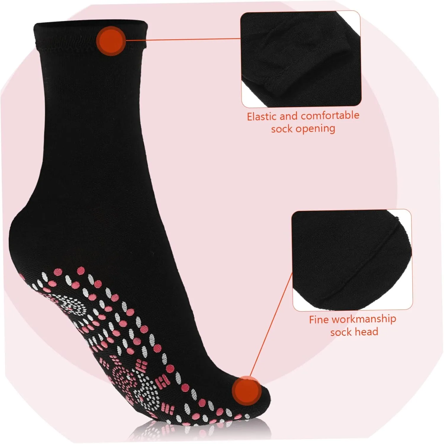 Kisangel 4 Pairs Heating Socks Foot Warmer Socks Breathable Socks Heated Socks Thermal Winter Socks Women Socks