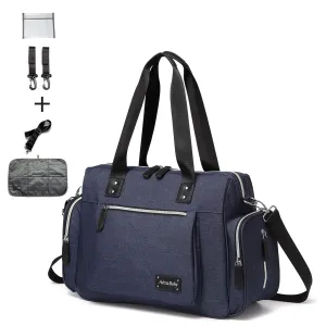 KZNI Diaper Tote Bag Diaper Bag,Travel Diaper Carry Bag, Baby Nappy Diaper Bag for Mom Grils Unisex Maternit. Multi Pocket, Tote Bag Beach Bag Travel Handbag Canva Large(Blue)