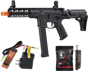 Lancer Tactical Gen 2 9mm Battle X CQB Lightweight Carbine Nylon Polymer AEG w/Battery & Charger