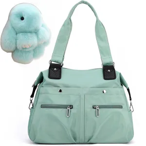 Langrents Nylon Waterproof Tote Bag, Large Capacity Waterproof Multi Pocket Shoulder Bag, Langrents Bag for Women
