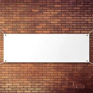 Large Blank Banner Sign, White Banner with Hanging Rope for Wall Sign, DIY Painting Writing Flag Indoor Outdoor Display, Anniversary Party Decor DIY Background for Business Office (180x60cm / 71x24in)