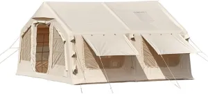 Large Camping Cabin Inflatable Glamping Tent Oxford Camping Tent Integrated Air Column, Easy to Build, Stable and Safe