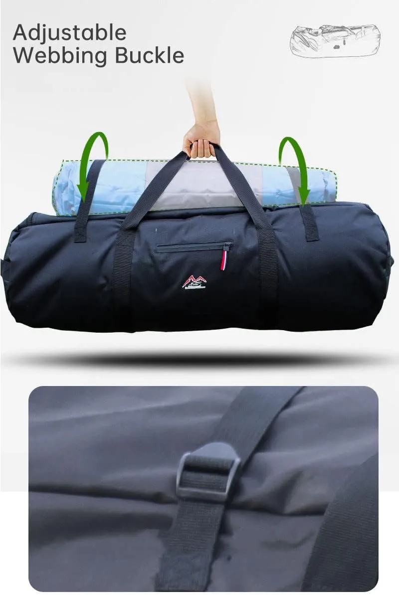 Large Capability Folding Tent Storage Carry Bag Waterproof Luggage Pack Pouch for Camping Hiking Picnic Organizer Walking Holder (Black-L)