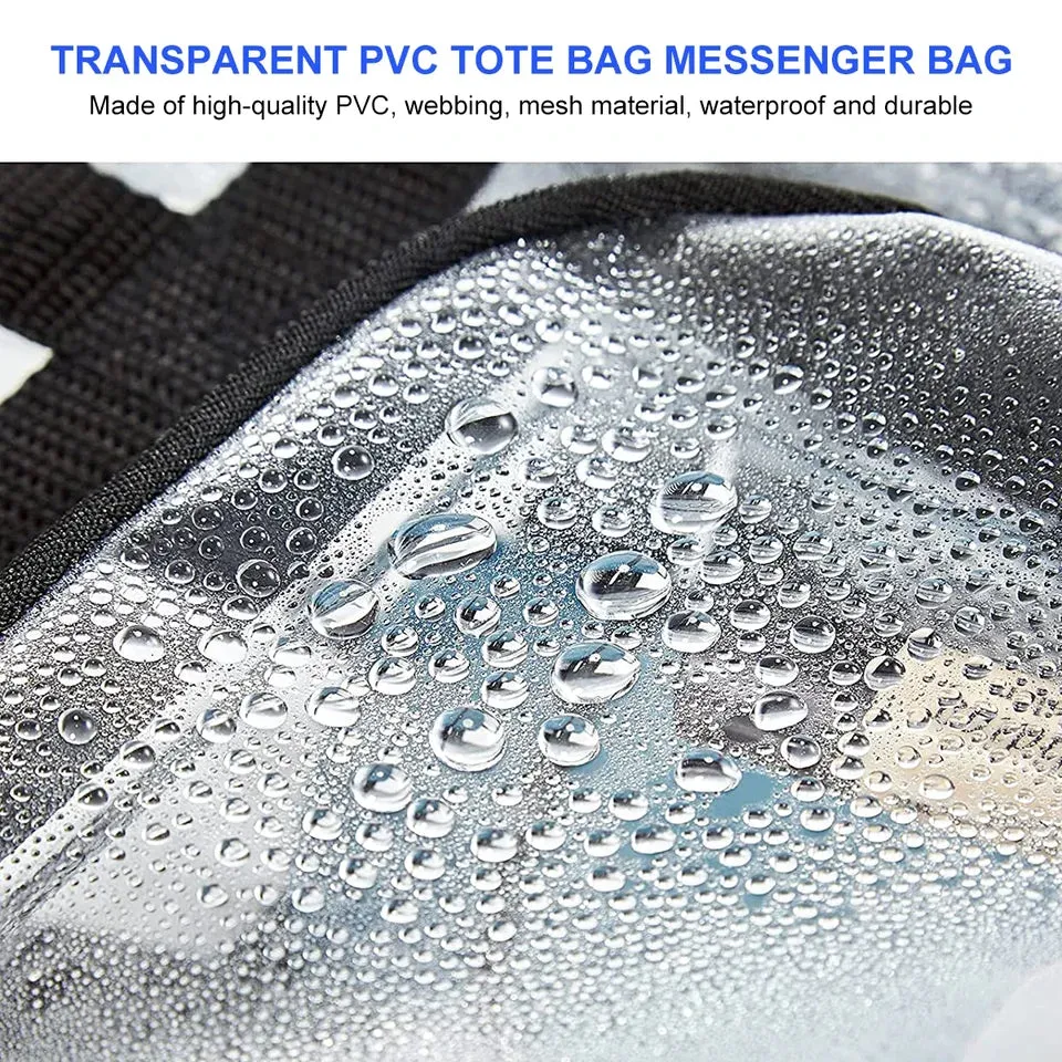 Large Capacity Clear Tote BagHandle and Adjustable Strap Durable PVC Shoulder Bag Waterproof Multifunctional Storage Bag