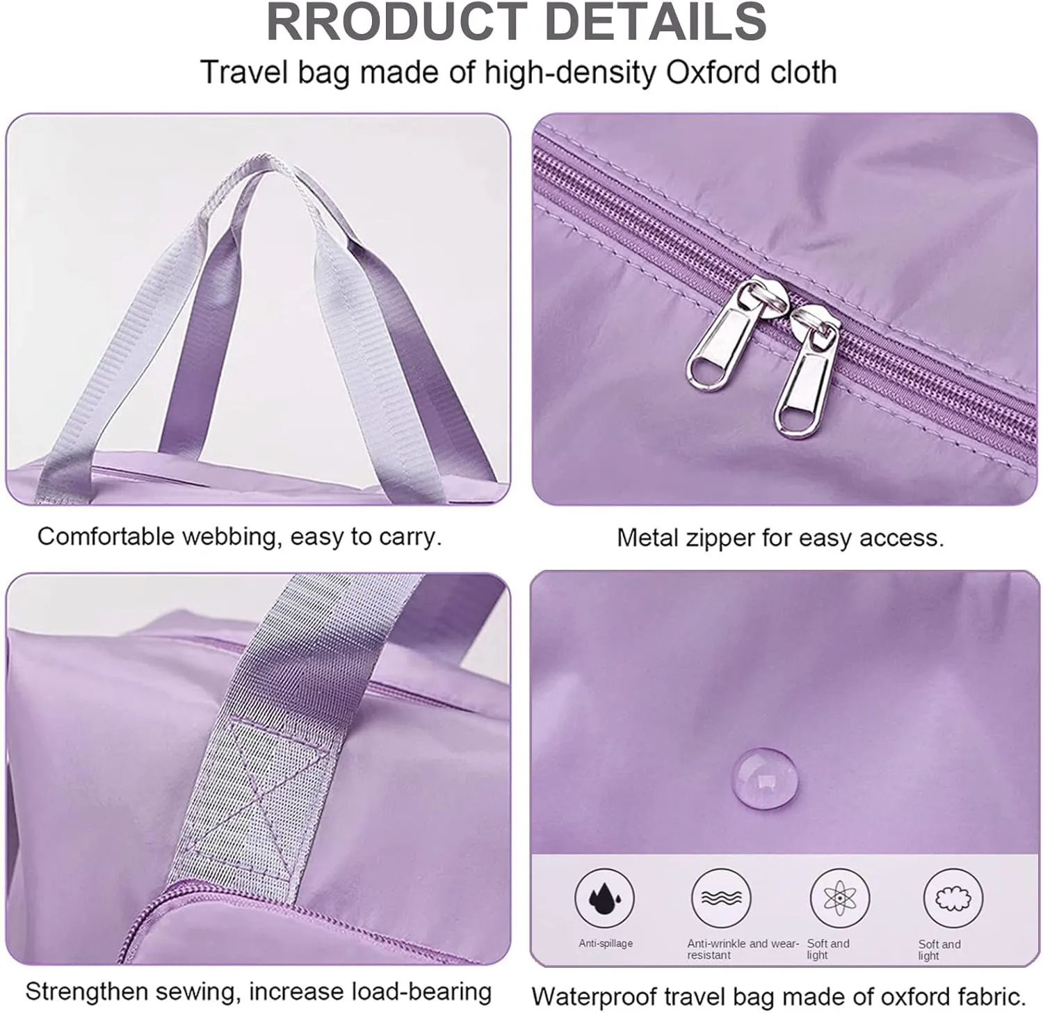 Large Capacity Travel Bag, Foldable Travel Bag, Expandable Travel Duffel Bag, Collapsible Waterproof Large Capacity Travel Handbag, Overnight Bag for Women and Man