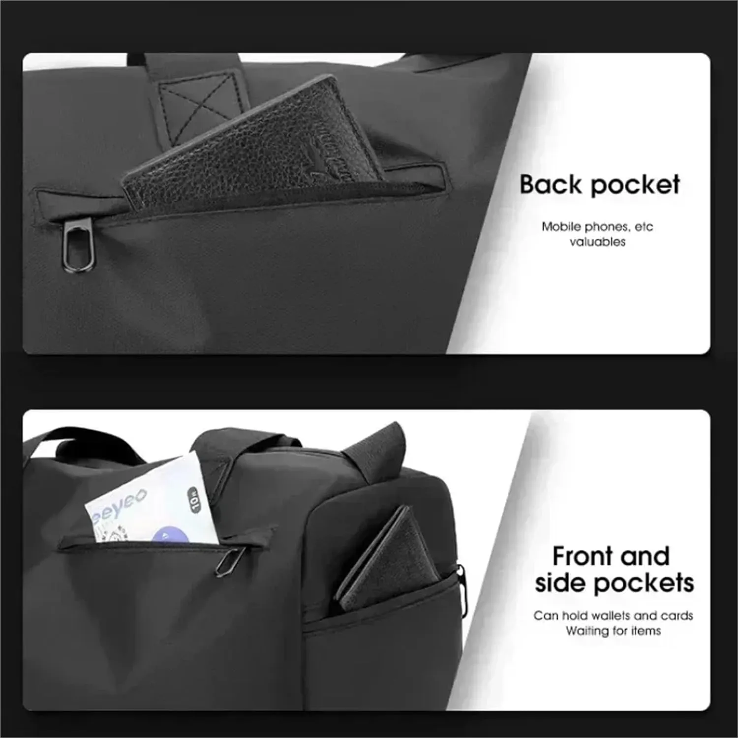 Large Capacity Waterproof Oxford Travel Duffle Bag, Heavy-Duty Gym Bag with Reinforced Zippers & Multiple Compartments, Anti-Scratch Sports Tote for Fitness, Camping, and Weekend Trips(Blue)