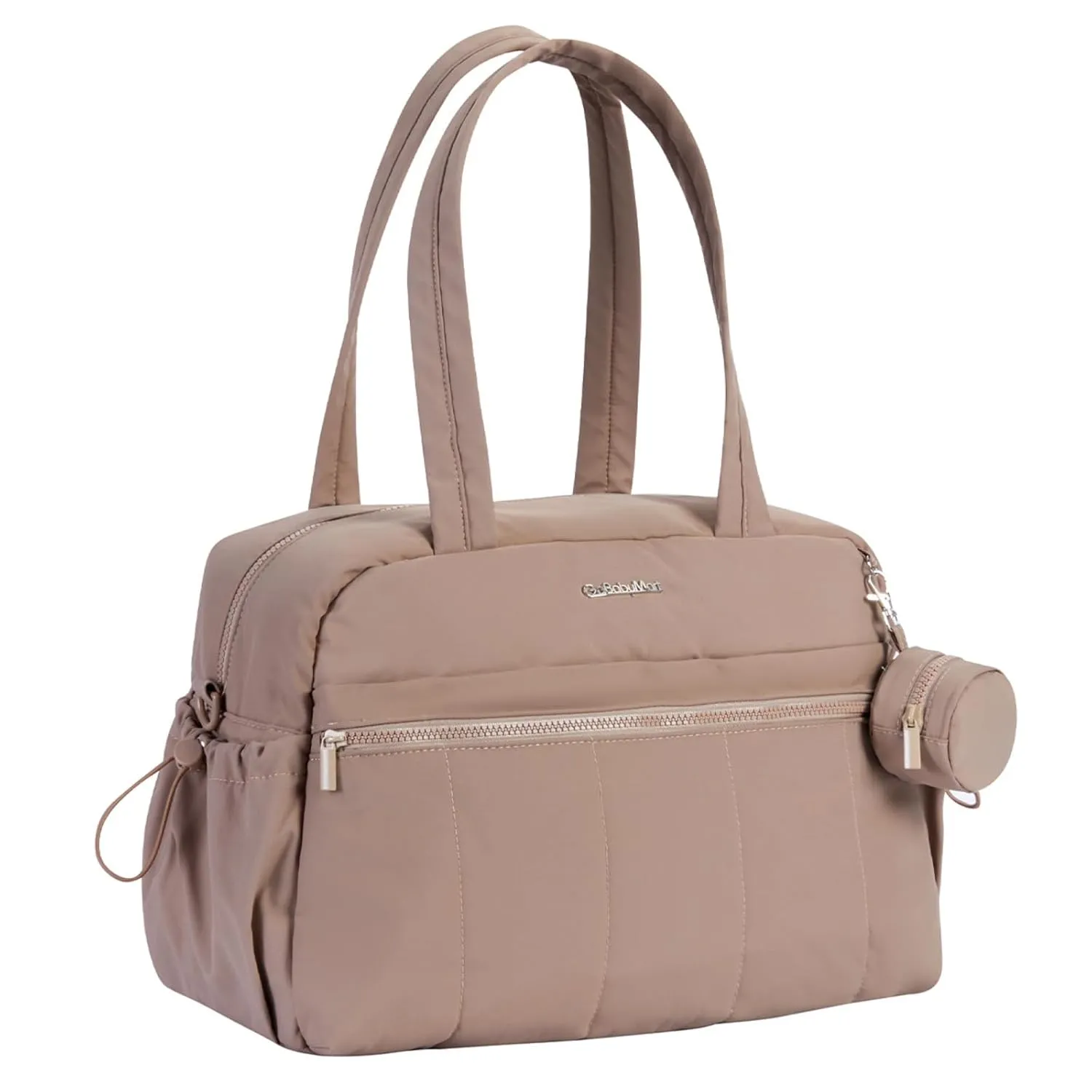 Large Diaper Bag Tote with Changing Pad, Maternity Baby Travel Nappy Bags with Wet Pocket, Hospital Bag (Brown)