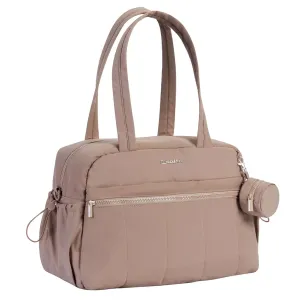Large Diaper Bag Tote with Changing Pad, Maternity Baby Travel Nappy Bags with Wet Pocket, Hospital Bag (Brown)