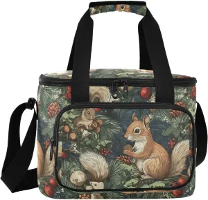 Large Lunch Bag Pine Tree Cone Squirrel Insulated Cooler Box For Women Men Picnic Camping Beach Handbag 24-Can (18L)