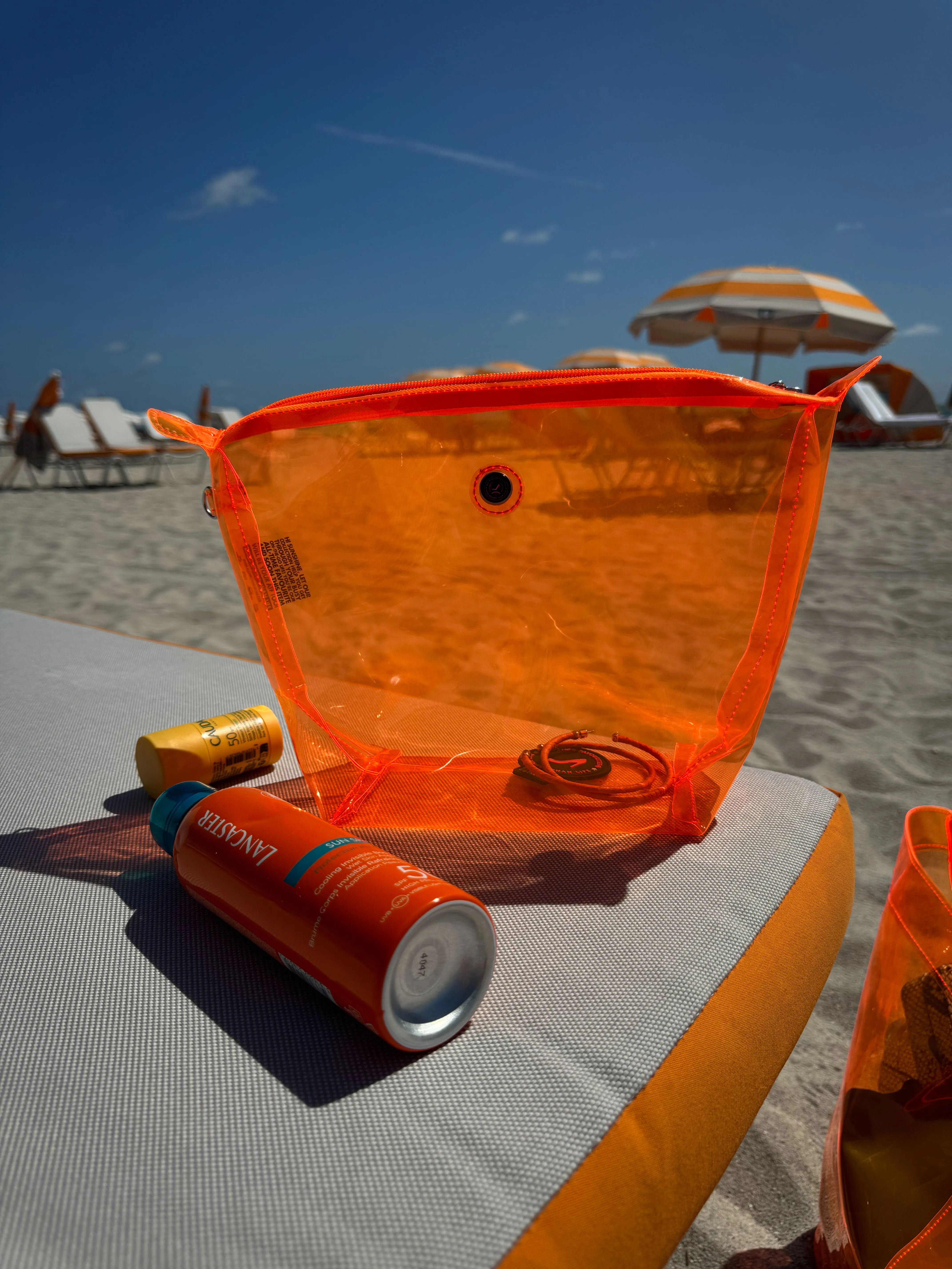 Large tote bag   toiletry bag orange SITGES