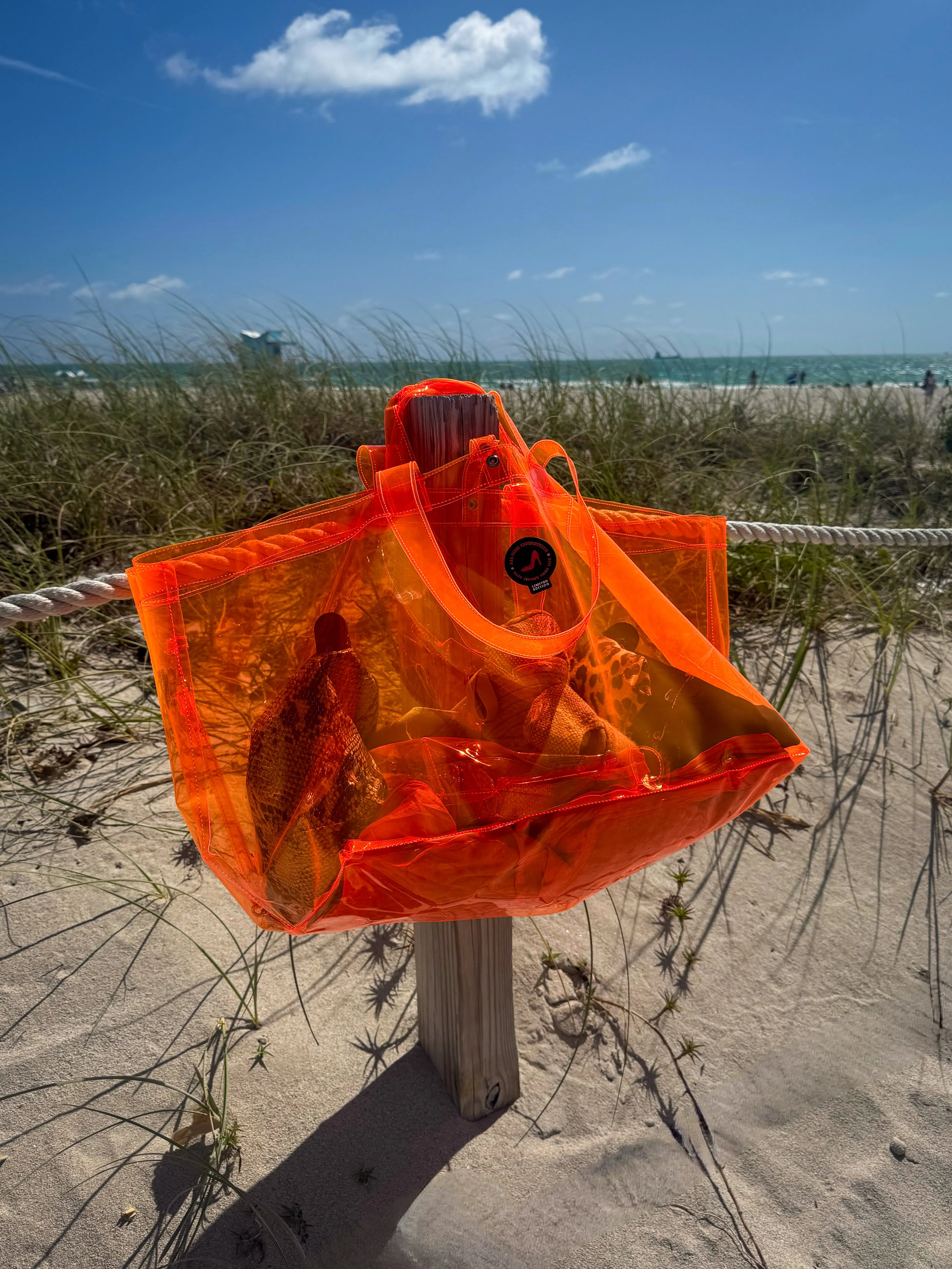 Large tote bag   toiletry bag orange SITGES