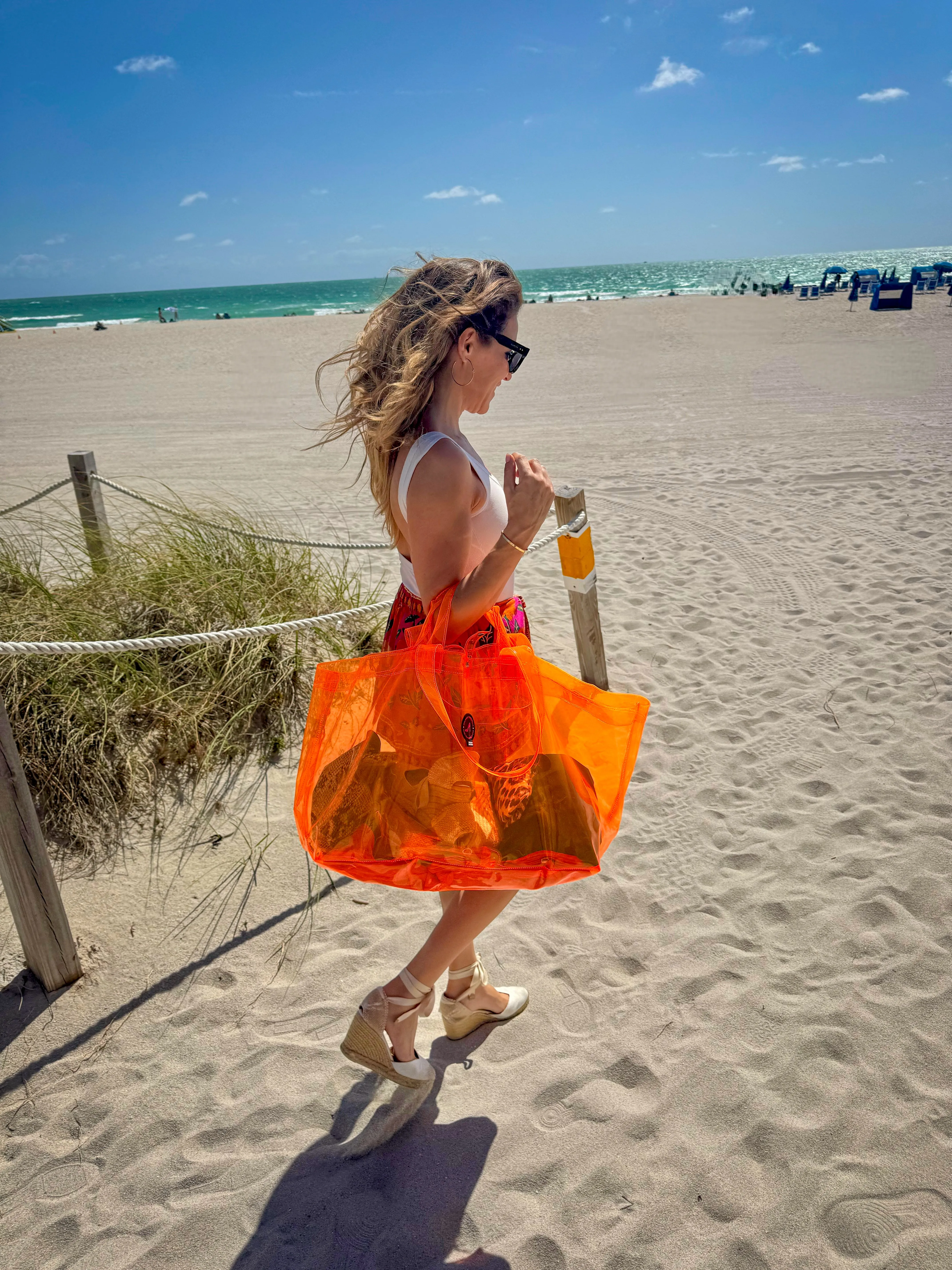 Large tote bag   toiletry bag orange SITGES
