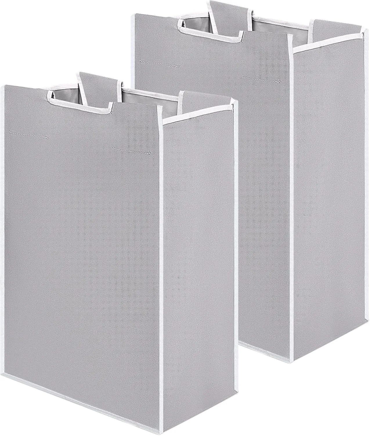 Laundry Sorter Replacement Bags Hamper Cart Removable Replacement Laundry Storage Organizer Bag Hamper Liner, No Hooks 14.76 x 8.66 x 21.65 Inch(Gray,2 Pcs)