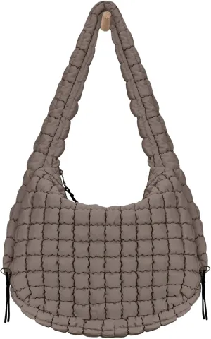 LaurelTree Quilted Puffer Crossbody Bag Lightweight Nylon Puffer Tote Bags Puffy Shoulder Bag Carryall Hobo Bags for Women