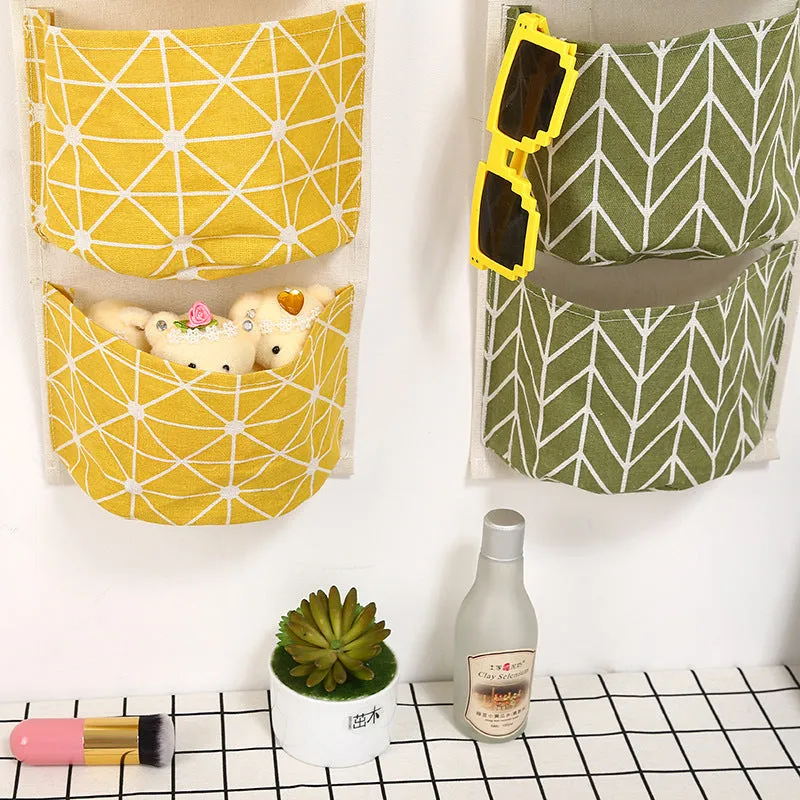 Layer 3 Storage Hanging Multi-layer Hanging Pocket Cotton