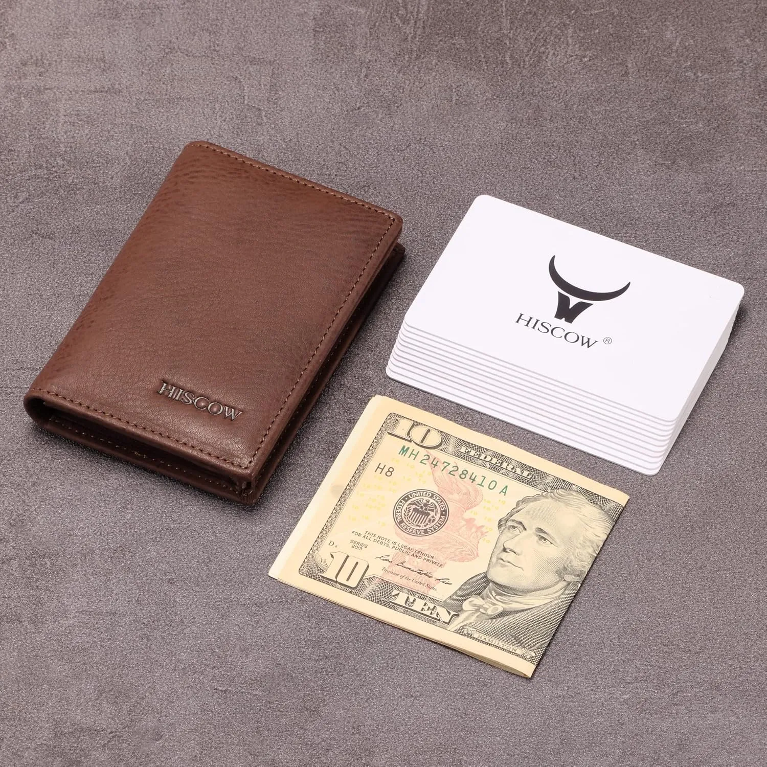 Leather Business Card Case Holder for Men & Women, Italian Calfskin