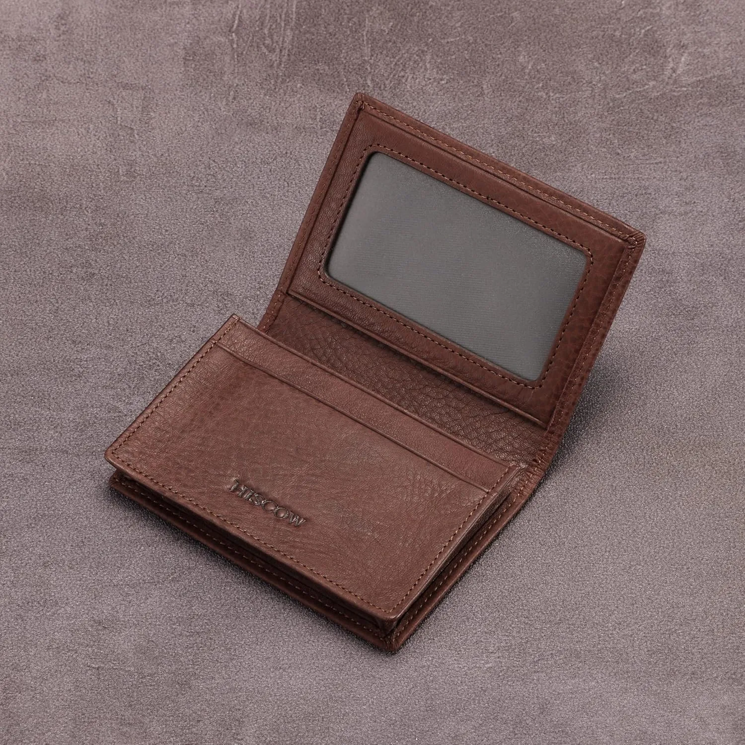 Leather Business Card Case Holder for Men & Women, Italian Calfskin