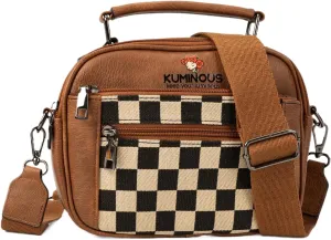 Leather Crossbody Bag for Women,Small Cross Body Trendy Vegan Purses for Women with Adjustable Shoulder Strap