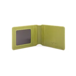 Leather Travel Card Wallet - Lime Green