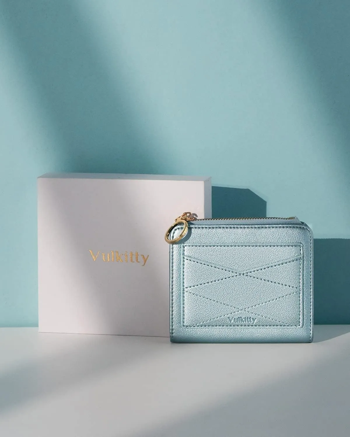 Leather Wallet for Woman RFID Blocking Bifold Small Compact Wallets Zipper Pocket Purse Large Capacity Card Hold Case with ID window