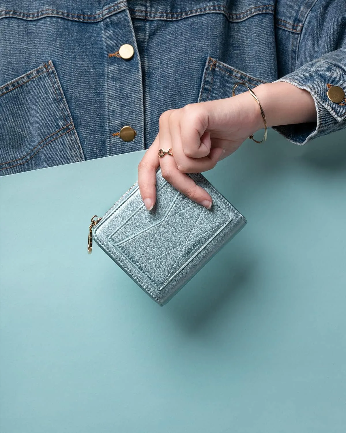 Leather Wallet for Woman RFID Blocking Bifold Small Compact Wallets Zipper Pocket Purse Large Capacity Card Hold Case with ID window