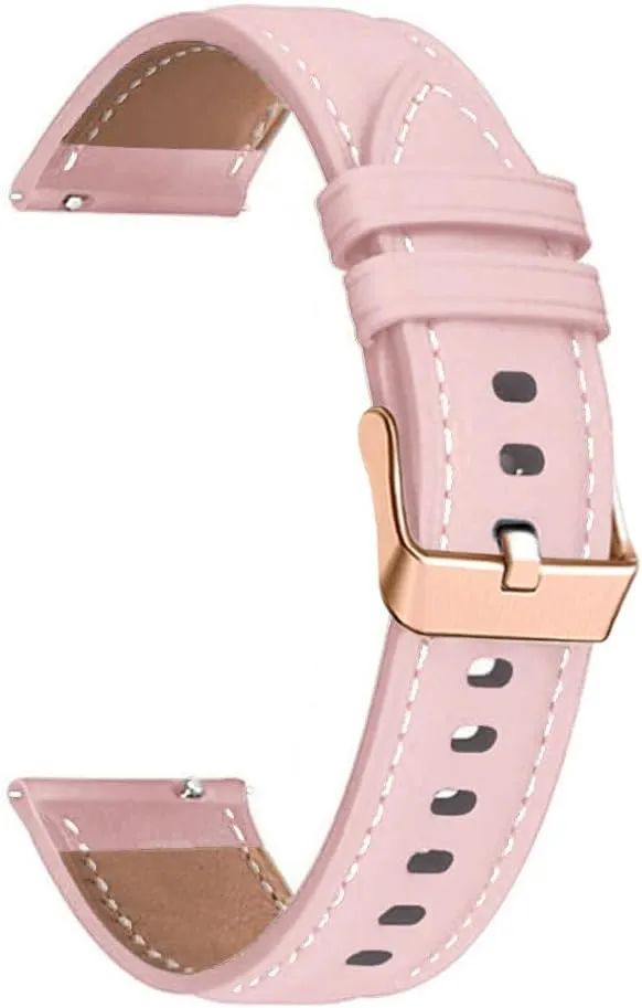 Leather Watch Strap For HUAWEI WATCH GT 4 41mm/Garmin Venu 3S/Venu 2S Wristbands Rose Gold Buckle 18mm Bracelet Wristband