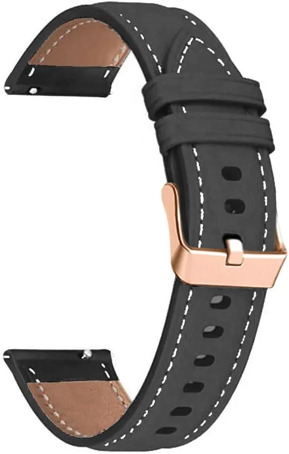 Leather Watch Strap For HUAWEI WATCH GT 4 41mm/Garmin Venu 3S/Venu 2S Wristbands Rose Gold Buckle 18mm Bracelet Wristband