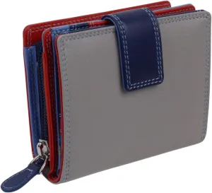 Leathergoods Ladies Compact Purse Graffiti Collection, Sky, Casual