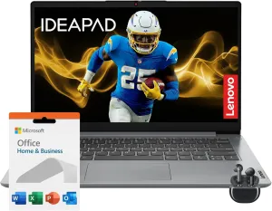 Lenovo IdeaPad 1i Laptop with Microsoft 365 • 36GB RAM • 1TB Cloud Storage and 512GB SSD • Intel Core • 14 Anti-Glare Screen • WiFi-6 • 11HR Battery • Windows 11 w/Earbuds