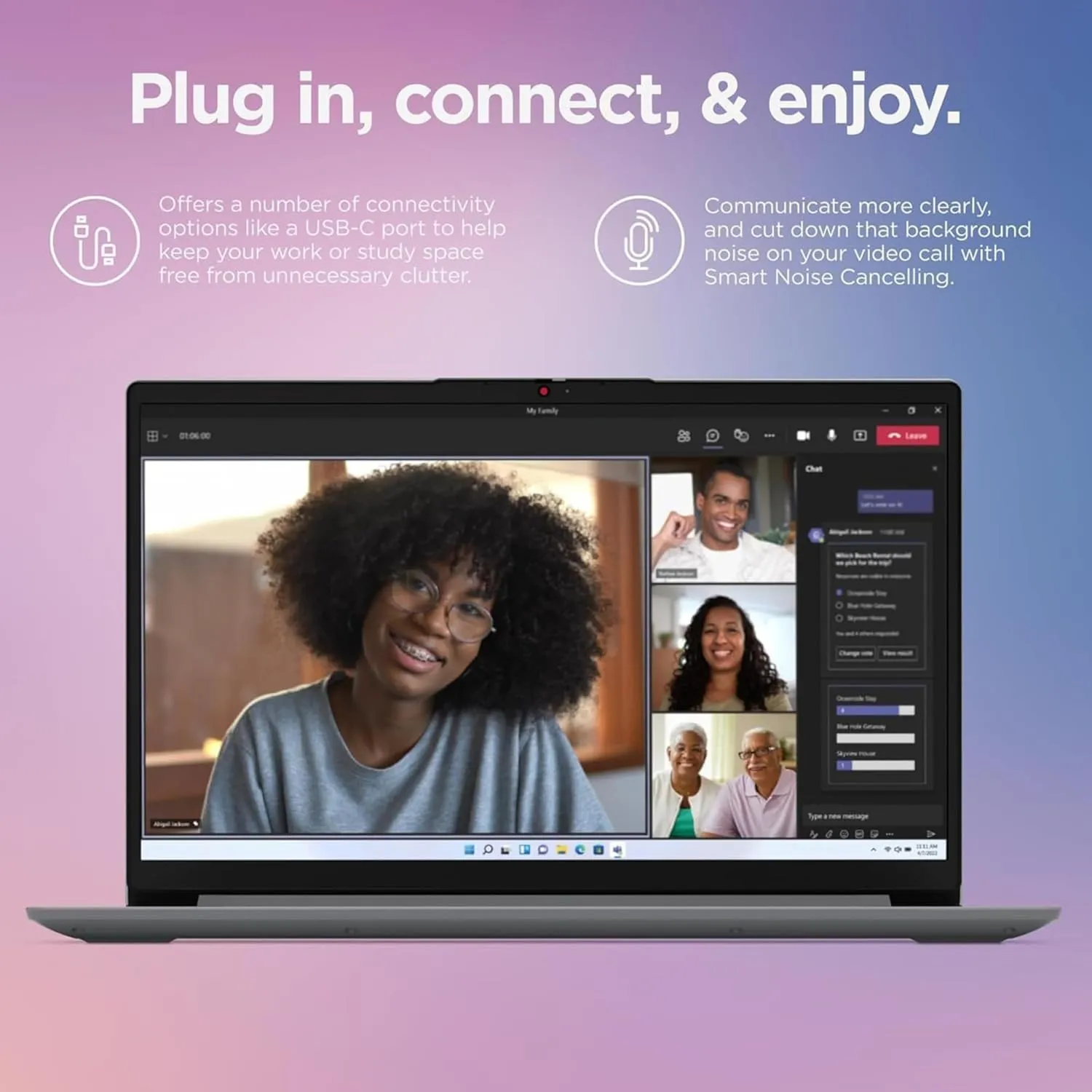 Lenovo IdeaPad 1i Laptop with Microsoft 365 • 36GB RAM • 1TB Cloud Storage and 512GB SSD • Intel Core • 14 Anti-Glare Screen • WiFi-6 • 11HR Battery • Windows 11 w/Earbuds