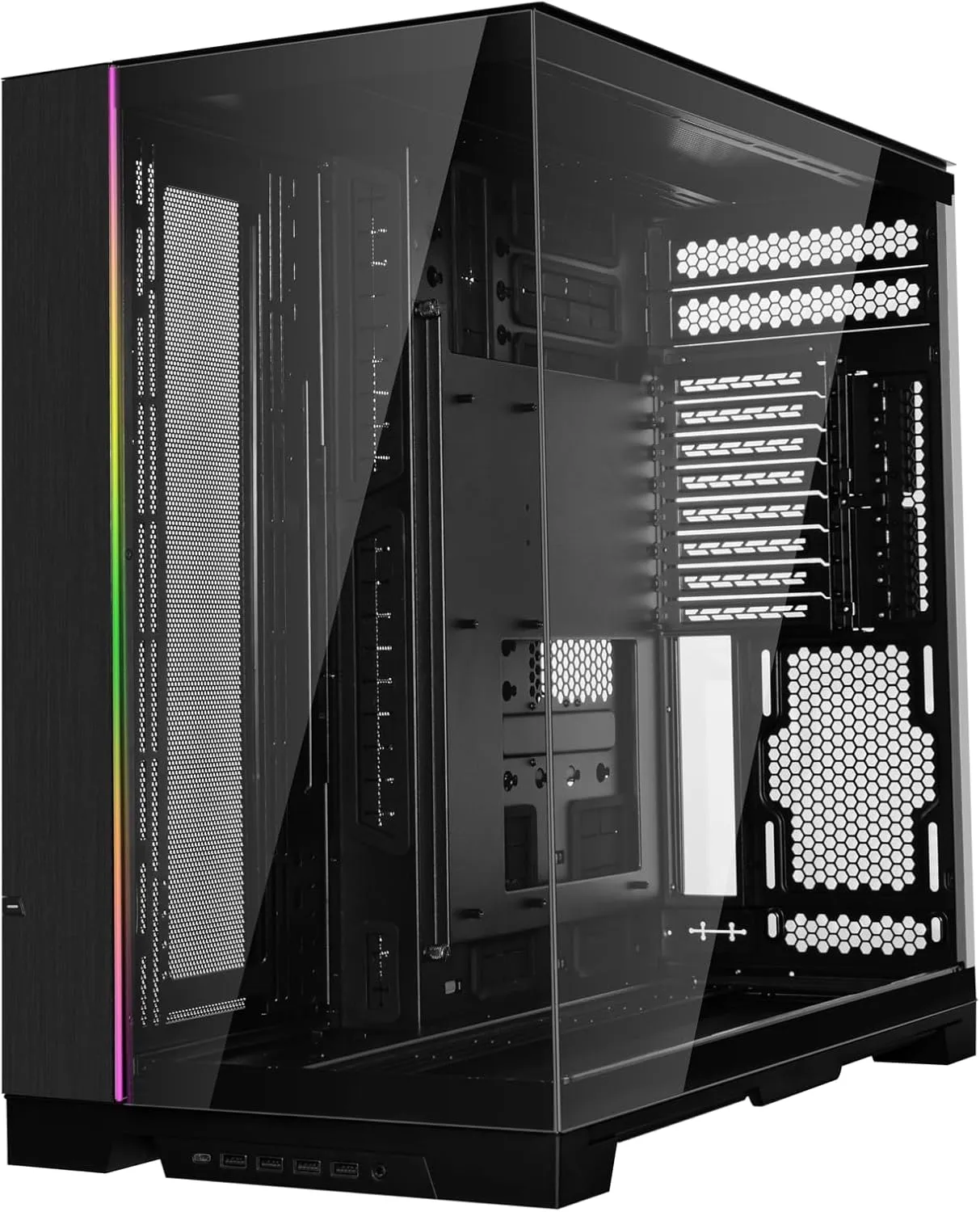 Lian Li Dynamic EVO XL - Up to 280mm E-ATX motherboard - ARGB lighting strips - Up to 3X 420mm radiator -Front and side tempered glass panels - Reversible chassis- Cable management (O11DEXL-X)