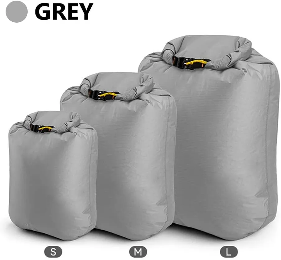 Lightweight Nylon Camping DryBag for Hiking Swimming Rafting Kayaking (Grey-M)