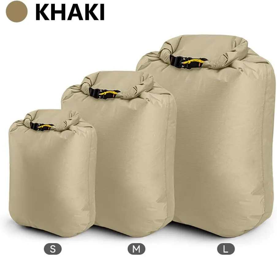 Lightweight Nylon Camping DryBag for Hiking Swimming Rafting Kayaking (Grey-M)