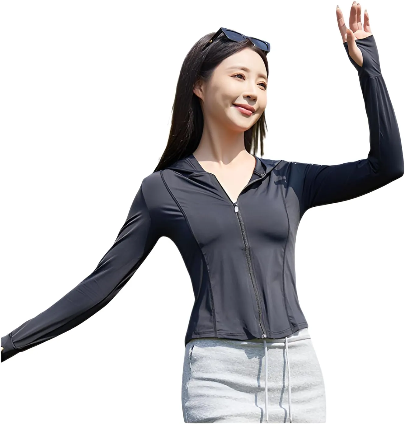 lilaBelle]【Arabic Style Women's Cooling Protective Wear | Stretchable Workout Jacket with k Guard | Quick-Dry UV Blocking Top for Desert Hiking & Fitness (2025 Summer Collection)