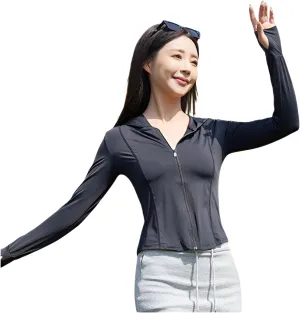 lilaBelle]【Arabic Style Women's Cooling Protective Wear | Stretchable Workout Jacket with k Guard | Quick-Dry UV Blocking Top for Desert Hiking & Fitness (2025 Summer Collection)