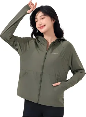 lilaBelle]Lightweight Women's Protection Jacket - Trendy UV-Blocking Outer Layer with Thumb Holes & Removable Hood for -Day Comfort【High-Quality】【Breathable Fabric】