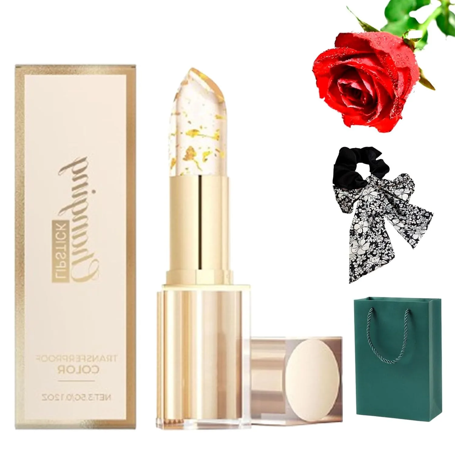 Lipstick Color Changing Long Lasting, Bymolia Color Changing Lipsticks, Transferproof Gold Crystal Colors Changings Lip Stick For Women, Moisturizing Glossy Shine Lip Gloss (1PCS)