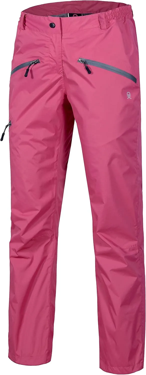 Little Donkey Andy Women's Lightweight Waterproof Rain Pants Breathable Hiking Pants for Outdoor Fishing