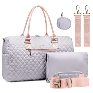 LOVEVOOK Diaper Bag Tote with Pacifier Case and Changing Pad, Large Capacity Mommy Bag for Hospital and Weekender Travel, Functional Baby Bag Newborn Baby Essential