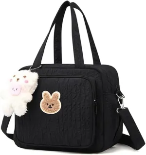 Lushandy Baby Diaper Bag Tote, Cute Mommy Nappy Crossbody Travel Tote, Multifunction Storage Bag