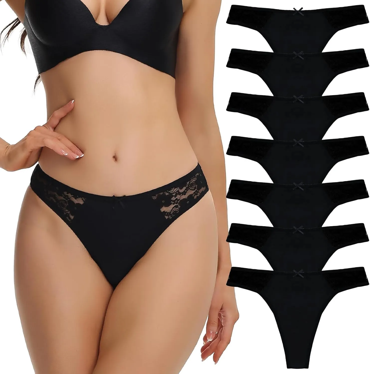 LYYTHAVON Women's Underwear Thongs, Nylon Comfortable Panties Undies for Women