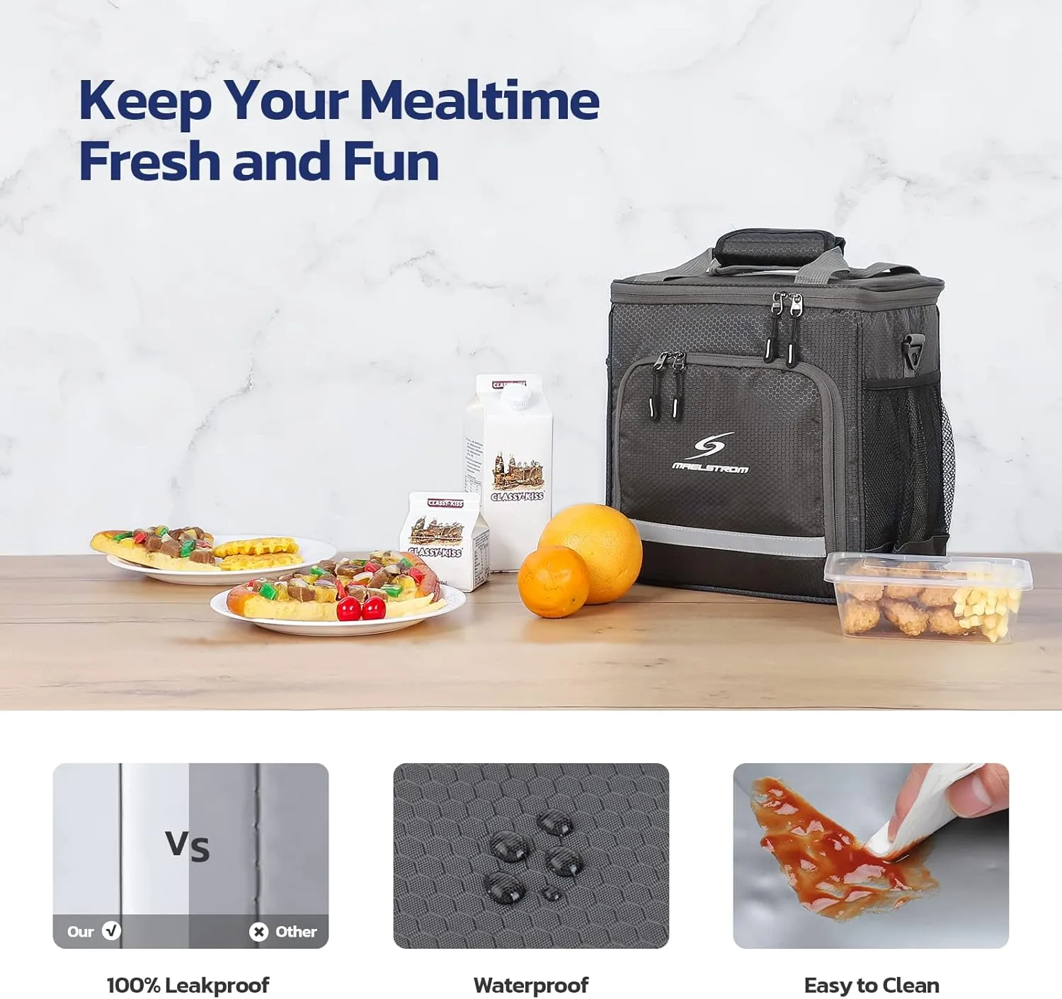 Maelstrom Lunch Box for Men,Insulated Lunch Bag Women/Men,Leakproof Lunch Cooler Bag, Lunch Tote Bag