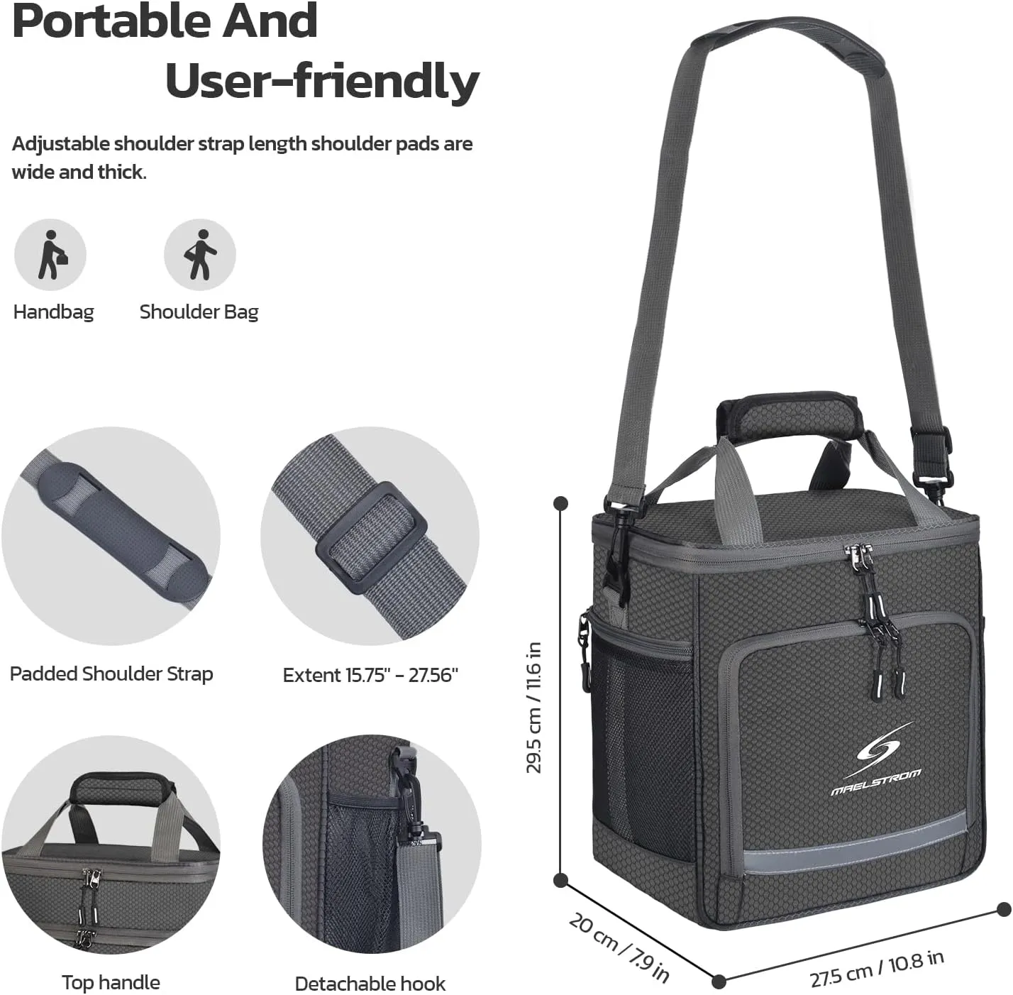 Maelstrom Lunch Box for Men,Insulated Lunch Bag Women/Men,Leakproof Lunch Cooler Bag, Lunch Tote Bag