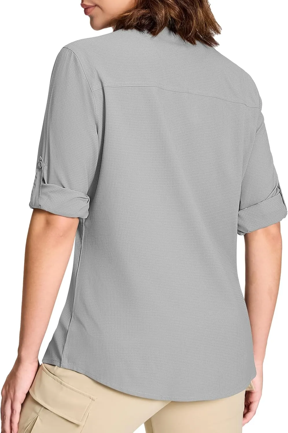 MAGCOMSEN Women's UPF 50  Long Sleeve Fishing Shirts UV Sun Protection Quick Dry Button Down Safari Hiking Travel Shirts