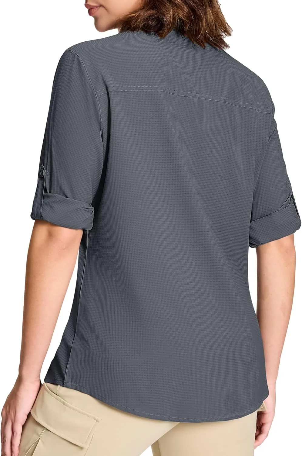 MAGCOMSEN Women's UPF 50  Long Sleeve Fishing Shirts UV Sun Protection Quick Dry Button Down Safari Hiking Travel Shirts