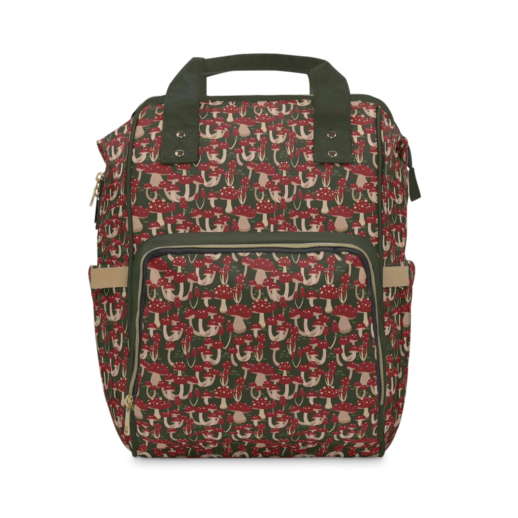 Magical Mushroom Diaper Backpack - Unique Nature-Inspired Nappy Bag for Eco-Conscious Parents, Organized & Multifunctional Baby Bag